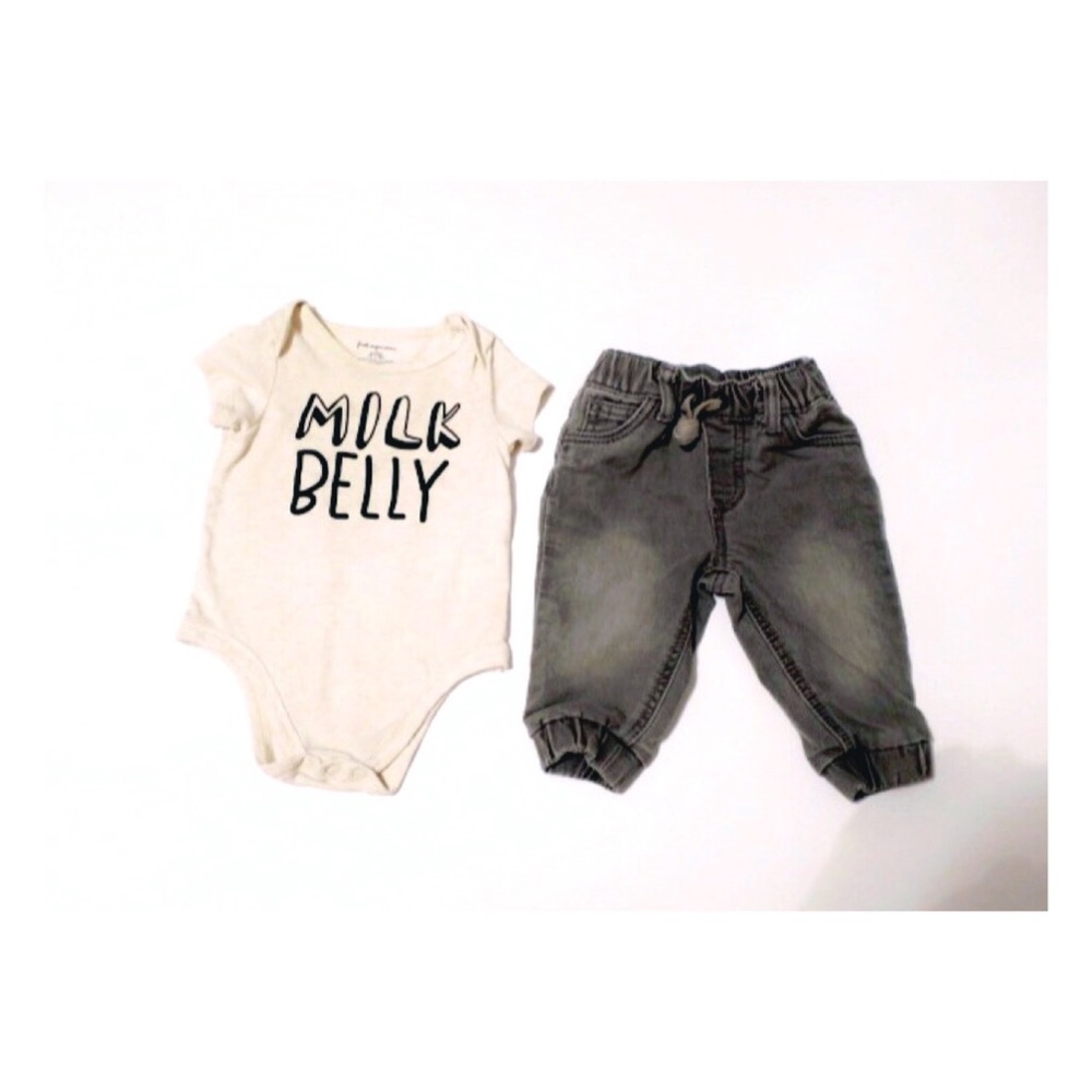 Milk Belly & Gray Joggers